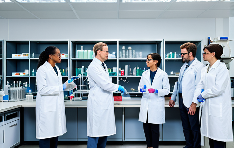 세포 배양 기술 - **

"A researcher in a sterile cleanroom, wearing appropriate cleanroom attire, including a mask and...