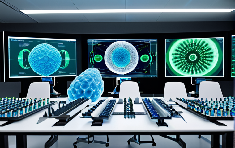 단백질 기반 치료제 - AI-Powered Protein Discovery in a Futuristic Lab**
"A hyper-realistic, high-definition image of ...