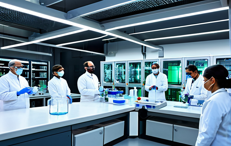 단백질 기반 치료제 - AI-Powered Protein Discovery in a Futuristic Lab**
    "A hyper-realistic, high-definition image of ...