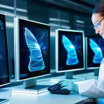 합성생물학 - **Prompt:** A vivid, high-resolution image of a futuristic medical laboratory, showcasing the advanc...